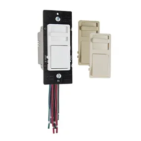 0-10V Dimmer Switch, 10 Amps, 120-277V, Ivory, Light Almond, White Interchangeable Plates