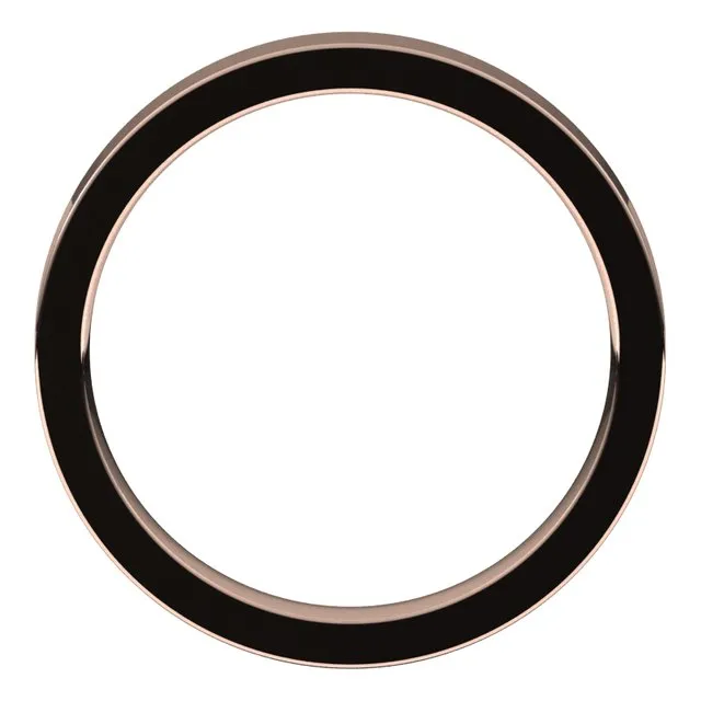 10K Rose Gold Flat Comfort Fit Wedding Band, 3 mm Wide
