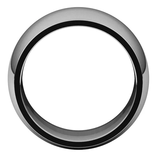 10K White Gold Domed Comfort Fit Wedding Band, 12 mm Wide