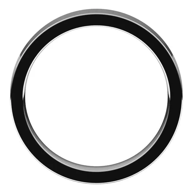 10K White Gold Flat Comfort Fit Wedding Band, 4 mm Wide
