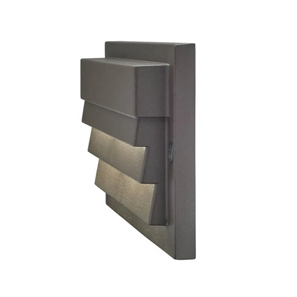 12V 6" LED Louvered Step Light 2700K Textured Architectural Bronze