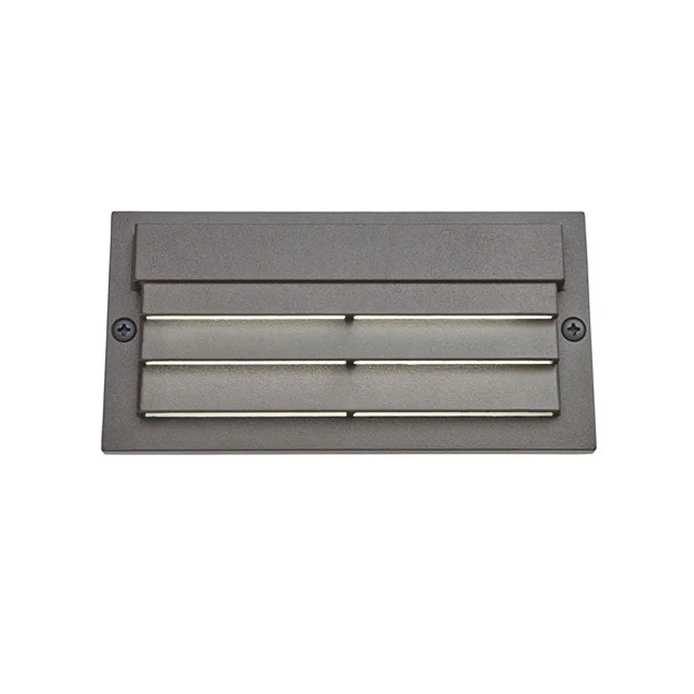 12V 6" LED Louvered Step Light 2700K Textured Architectural Bronze