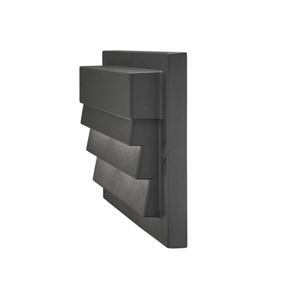 12V 6" LED Louvered Step Light 2700K Textured Black