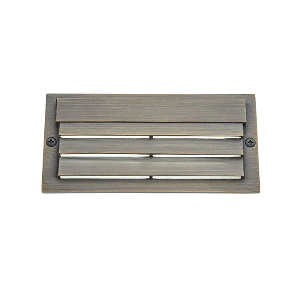 12V 6" LED Louvered Step Light 3000K Centennial Brass
