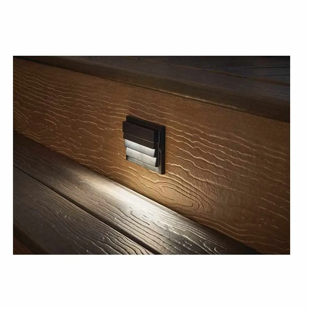 12V 6" LED Louvered Step Light 3000K Centennial Brass
