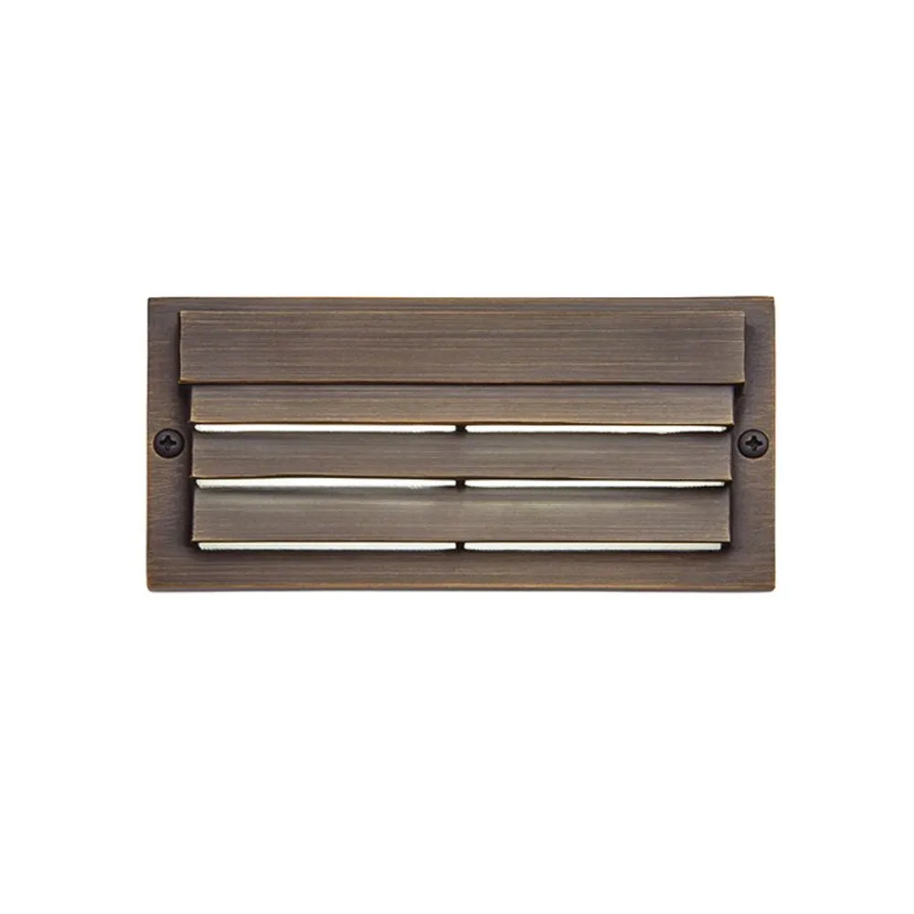 12V 6" LED Louvered Step Light 3000K Textured Architectural Bronze