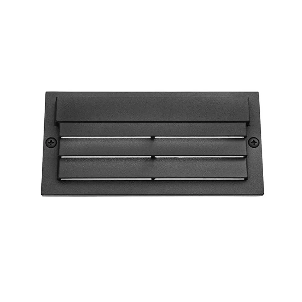 12V 6" LED Louvered Step Light 3000K Textured Black