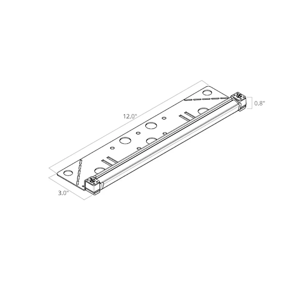 12V LED 12" Hardscape Light 2700K Gray Aluminum