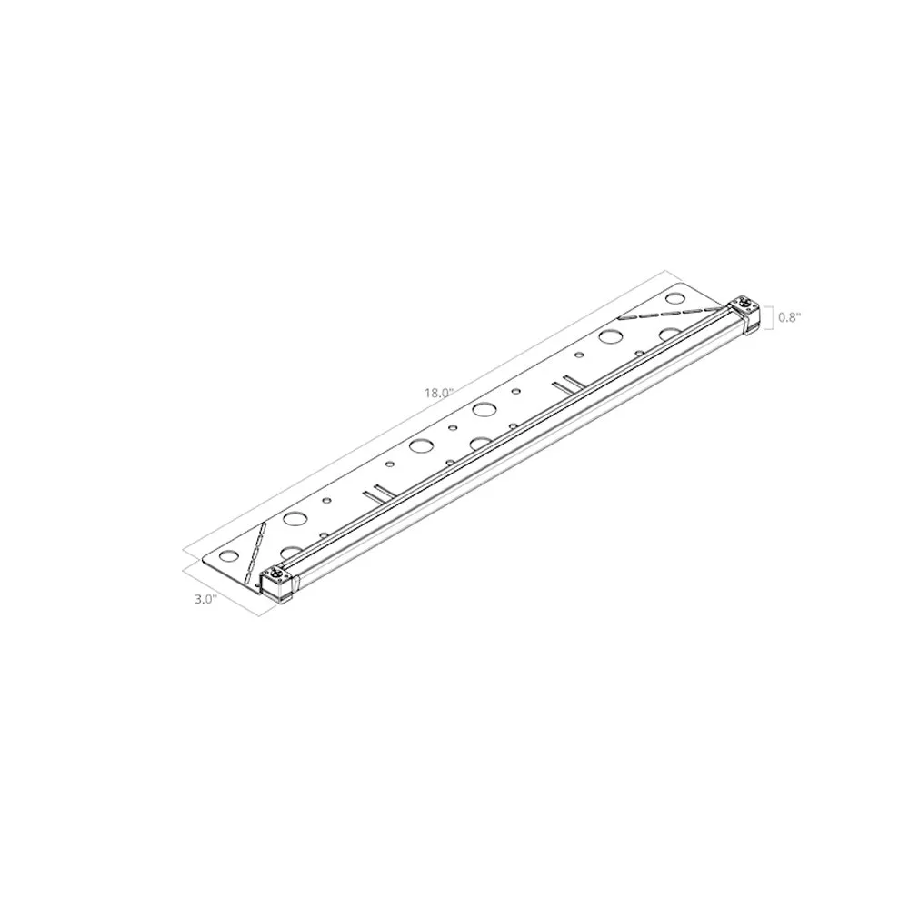 12V LED 18" Hardscape Light 2700K Textured Black Aluminum