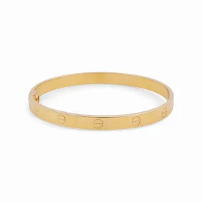 14K Yellow Gold Fashion SemiSolid Bangle CT Bracelet / Weight: 9.4 GR / DPBB4CT-2