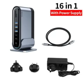 17 in 1 USB C HUB Type C to Multi 4KHD RJ45 VGA USB 3.0 PD Power Adapter Docking Station for MacBook Pro Laptop USB-C Hub