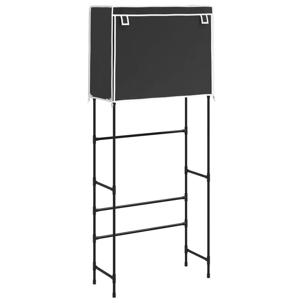 2-Tier Storage Rack for Laundry Room Organization - Black