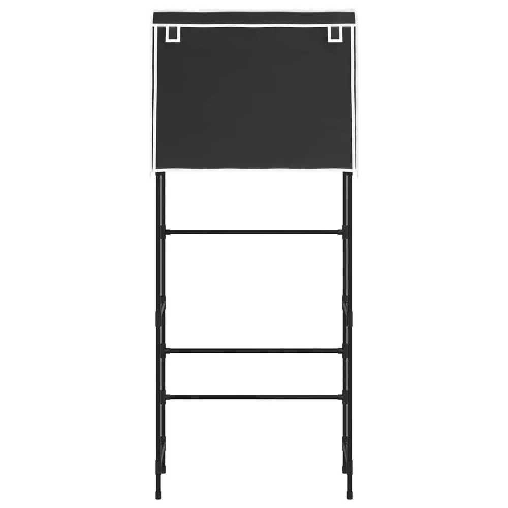 2-Tier Storage Rack for Laundry Room Organization - Black