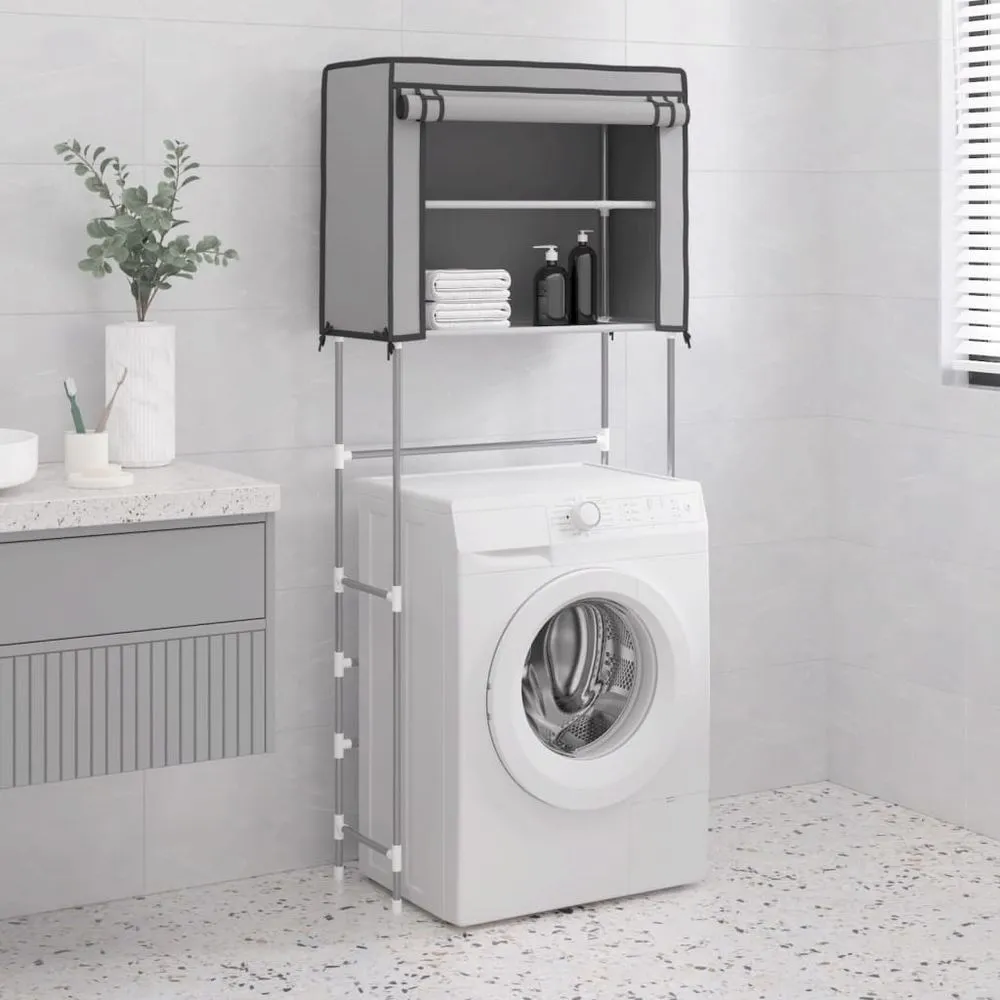 2-Tier Storage Rack for Laundry Room Organization - Black