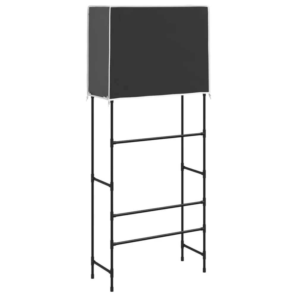 2-Tier Storage Rack for Laundry Room Organization - Black