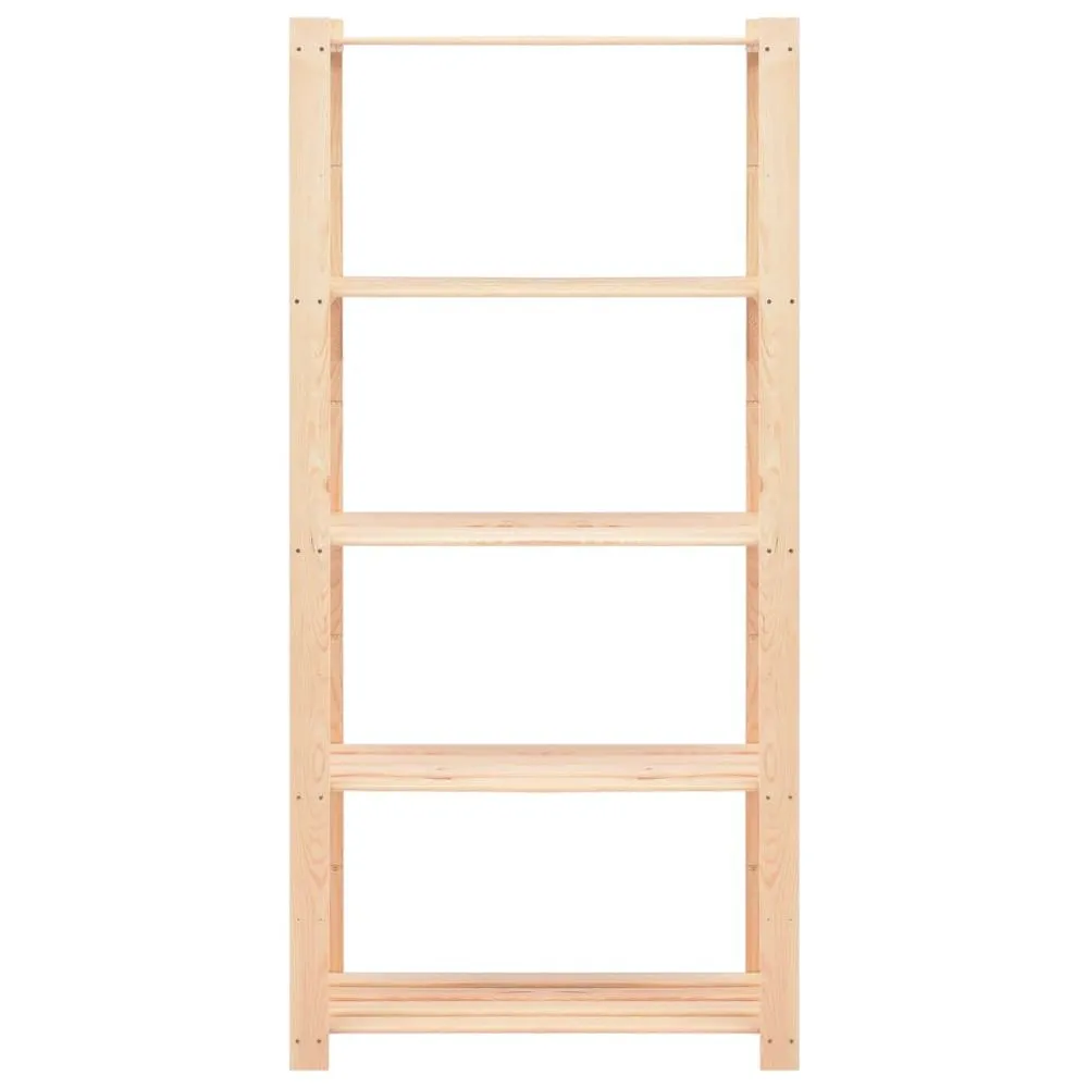 5 Tier Shelving Units - Solid Pinewood Storage Racks