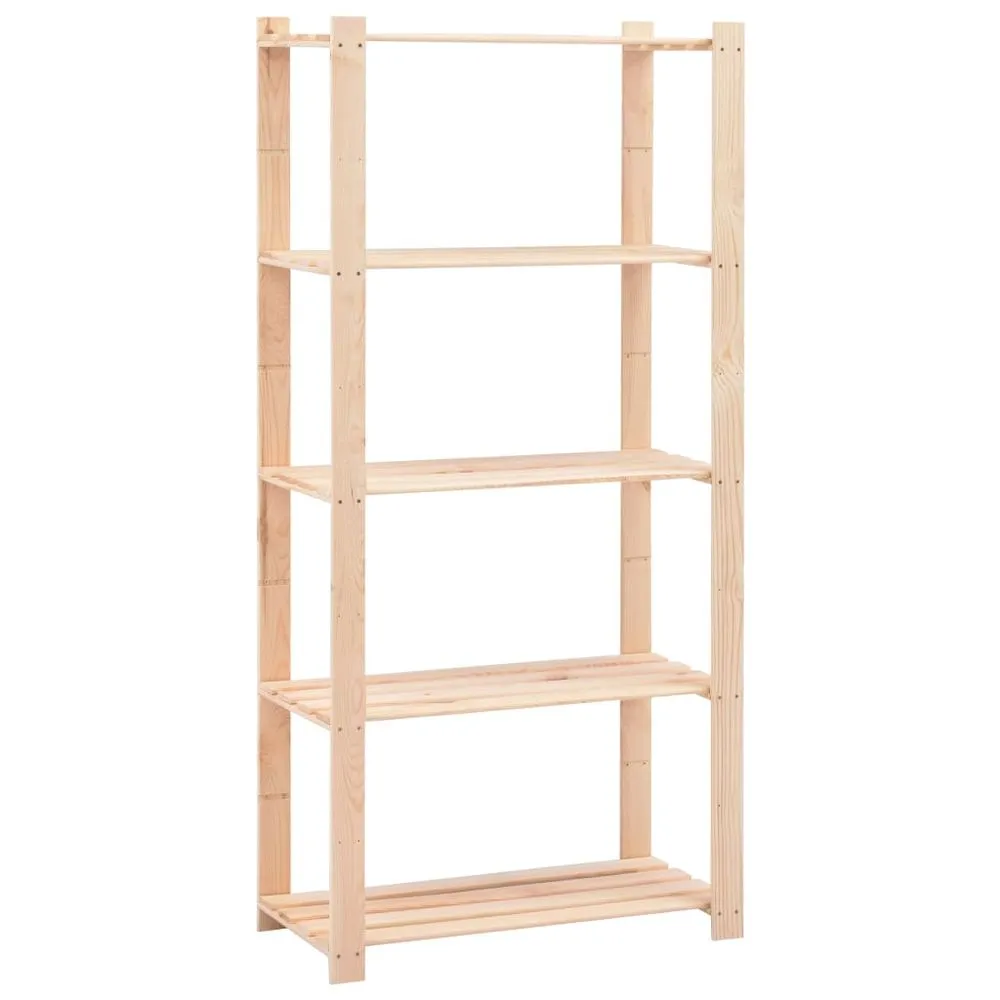 5 Tier Shelving Units - Solid Pinewood Storage Racks