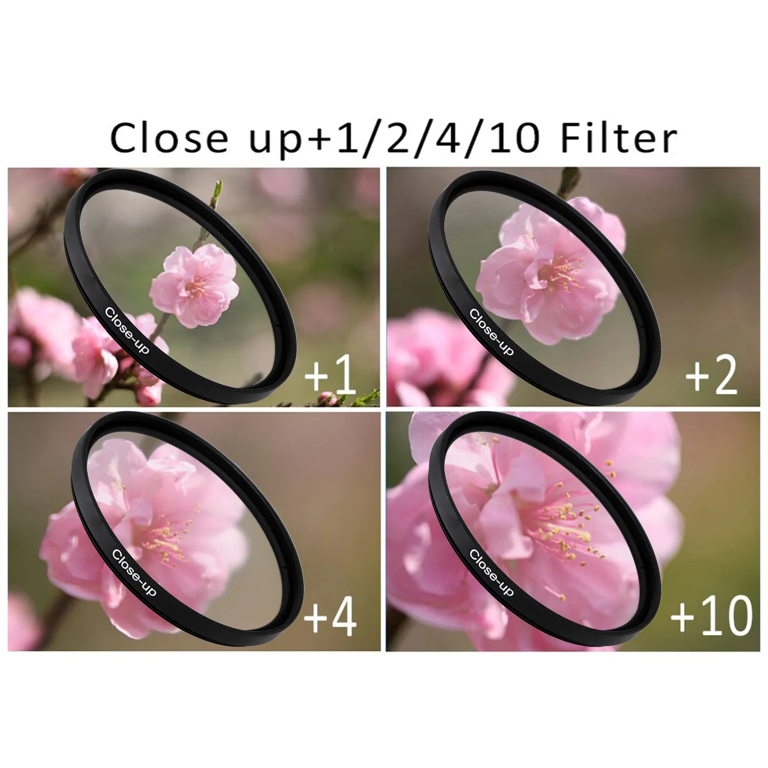 52mm Accessories Kit with Wide Angle and Telephoto Lens, Tulip Hood Bundle