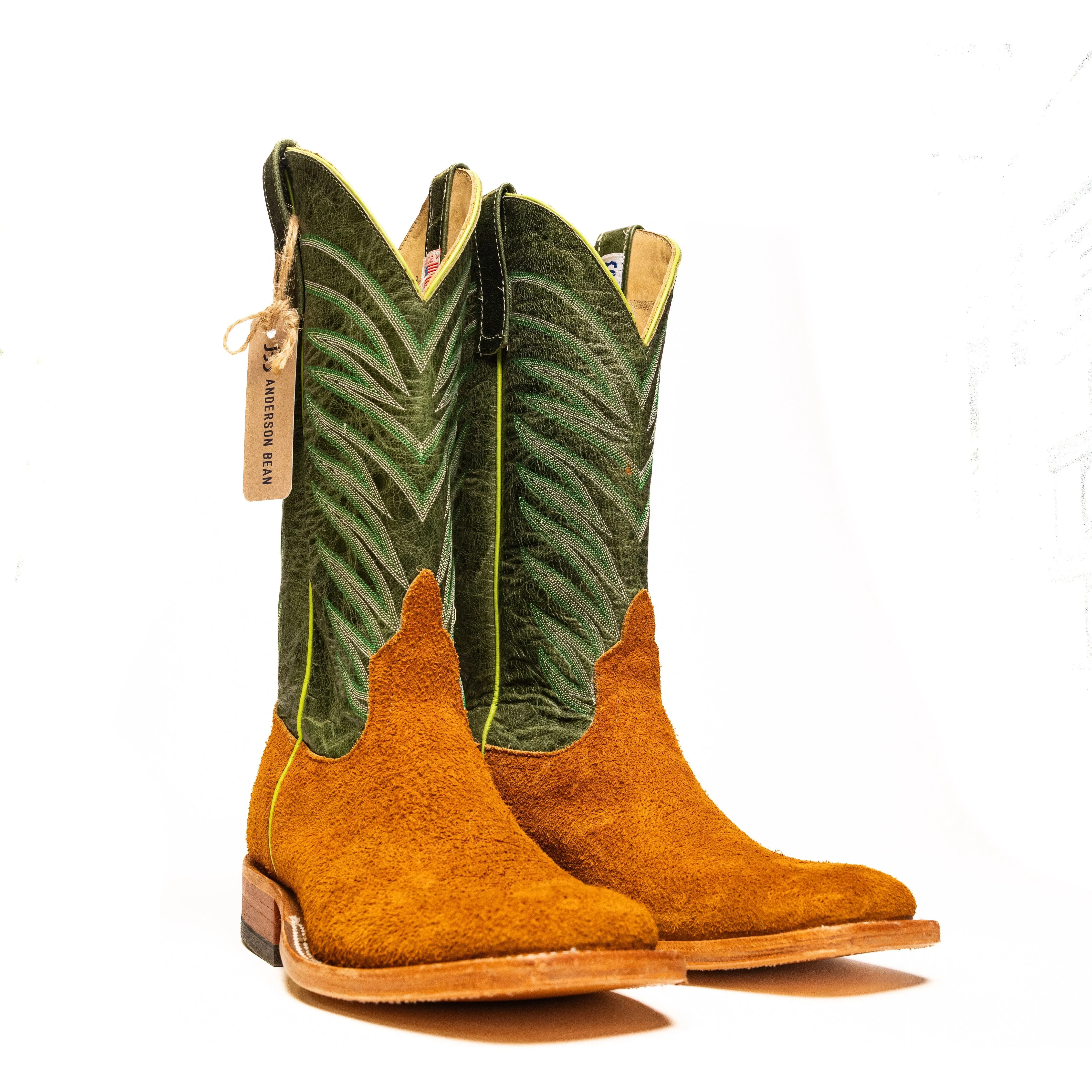 Anderson Bean Rust Crazy Horse Roughout with Kelly Glove Top S3012