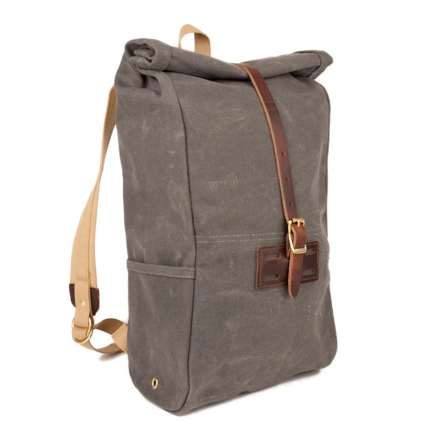 Archival Roll Top Rucksack - Gray Twill