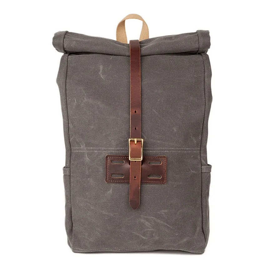 Archival Roll Top Rucksack - Gray Twill
