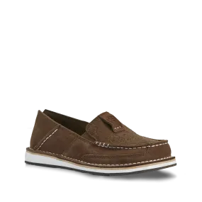 Ariat Ladies Cruiser Floral Embossed Suede Brown Slip On Shoes 10031609
