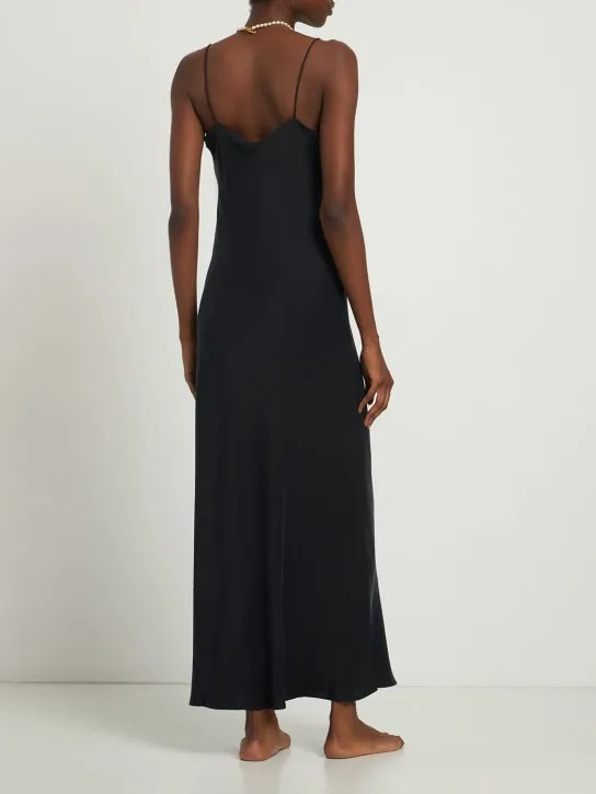 Asceno   The Lyon satin long dress 