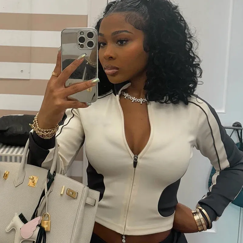 Athletic 2-Piece Fitness High-Collar Top with Shorts