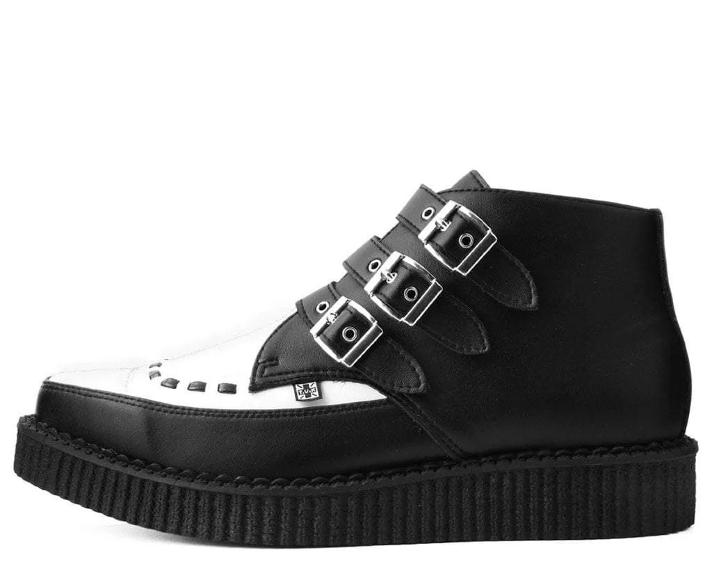 Black & White TUKskin™ 3-Buckle Pointed Creeper Boot