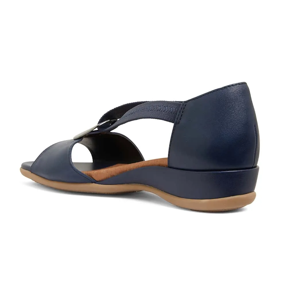 Caroline Sandal in Navy Leather