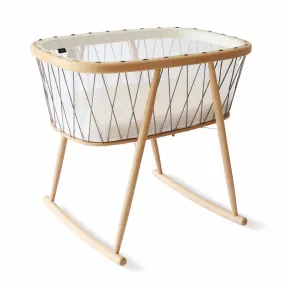 Charlie Crane Kumi Cradle - Mesh / Hazelnut with Foam Mattress
