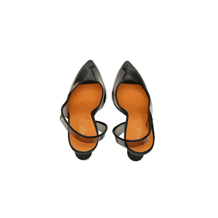 Color Pop Pointed Toe Clear Mule, XJD 10