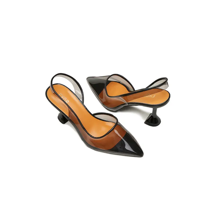 Color Pop Pointed Toe Clear Mule, XJD 10