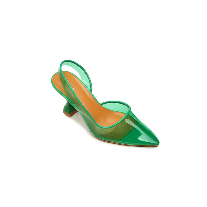 Color Pop Pointed Toe Clear Mule, XJD 10