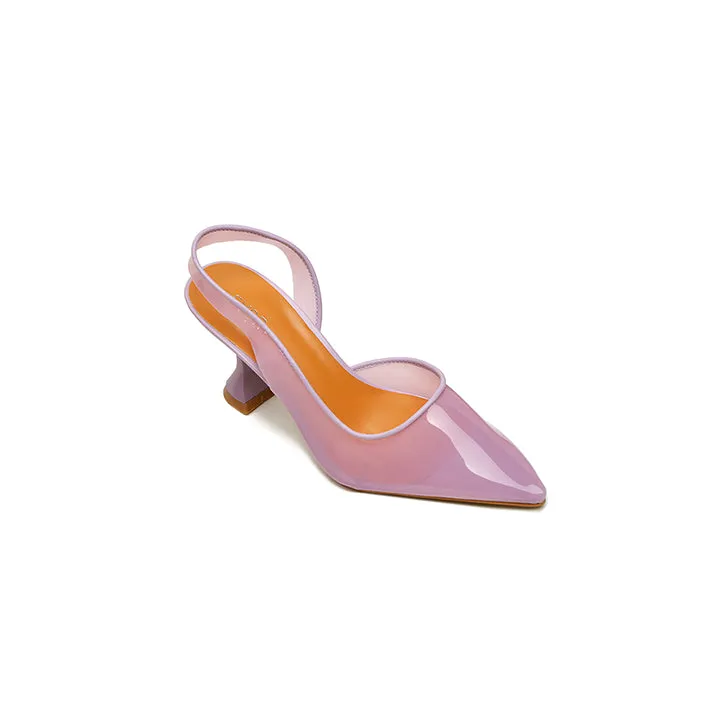 Color Pop Pointed Toe Clear Mule, XJD 10