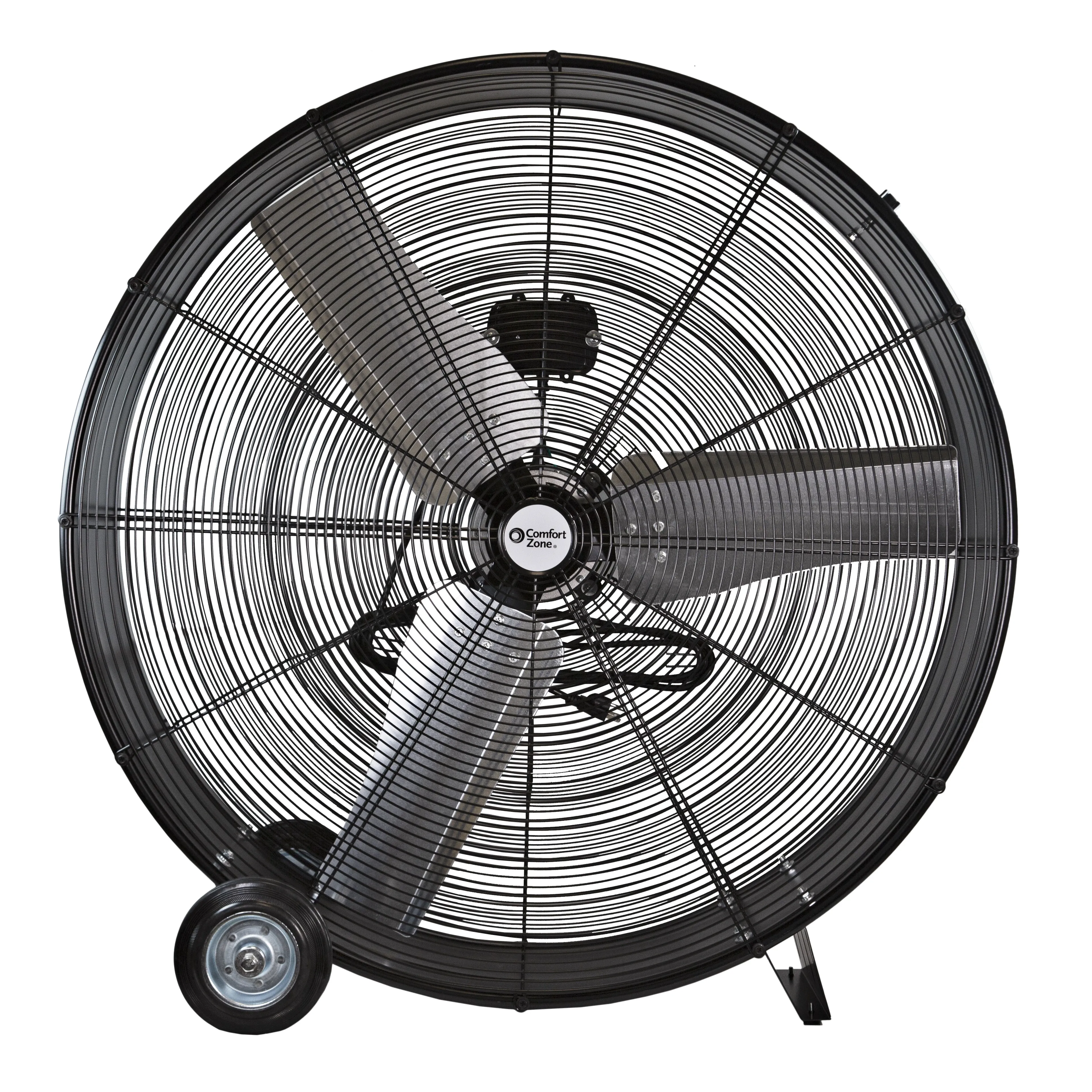 Comfort Zone 36" 2-Speed Industrial Drum Fan in Black