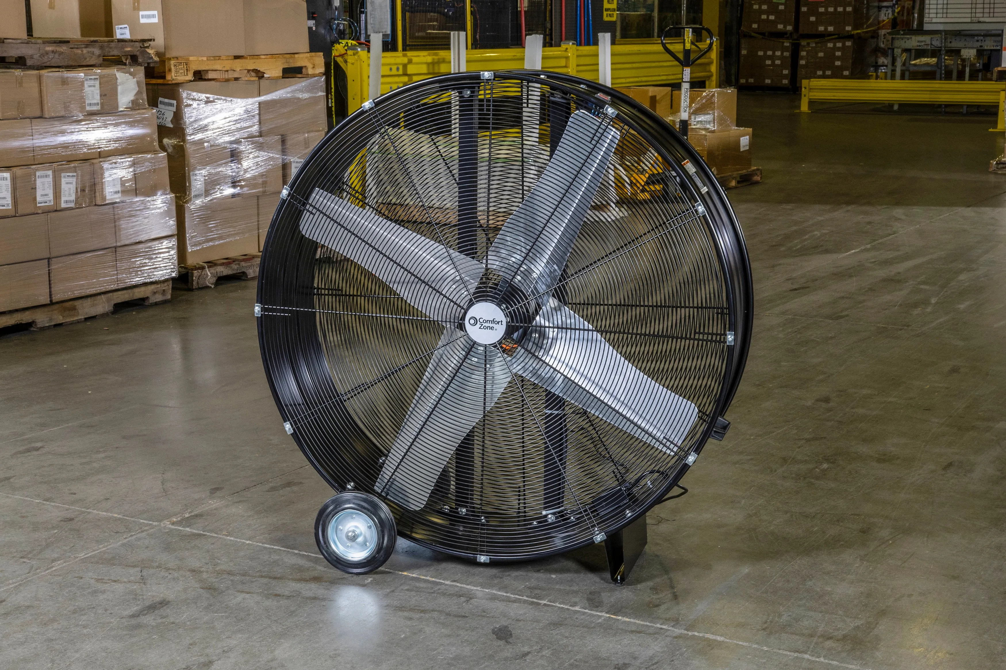 Comfort Zone 42" 3-Speed High Velocity Industrial Drum Fan in Black