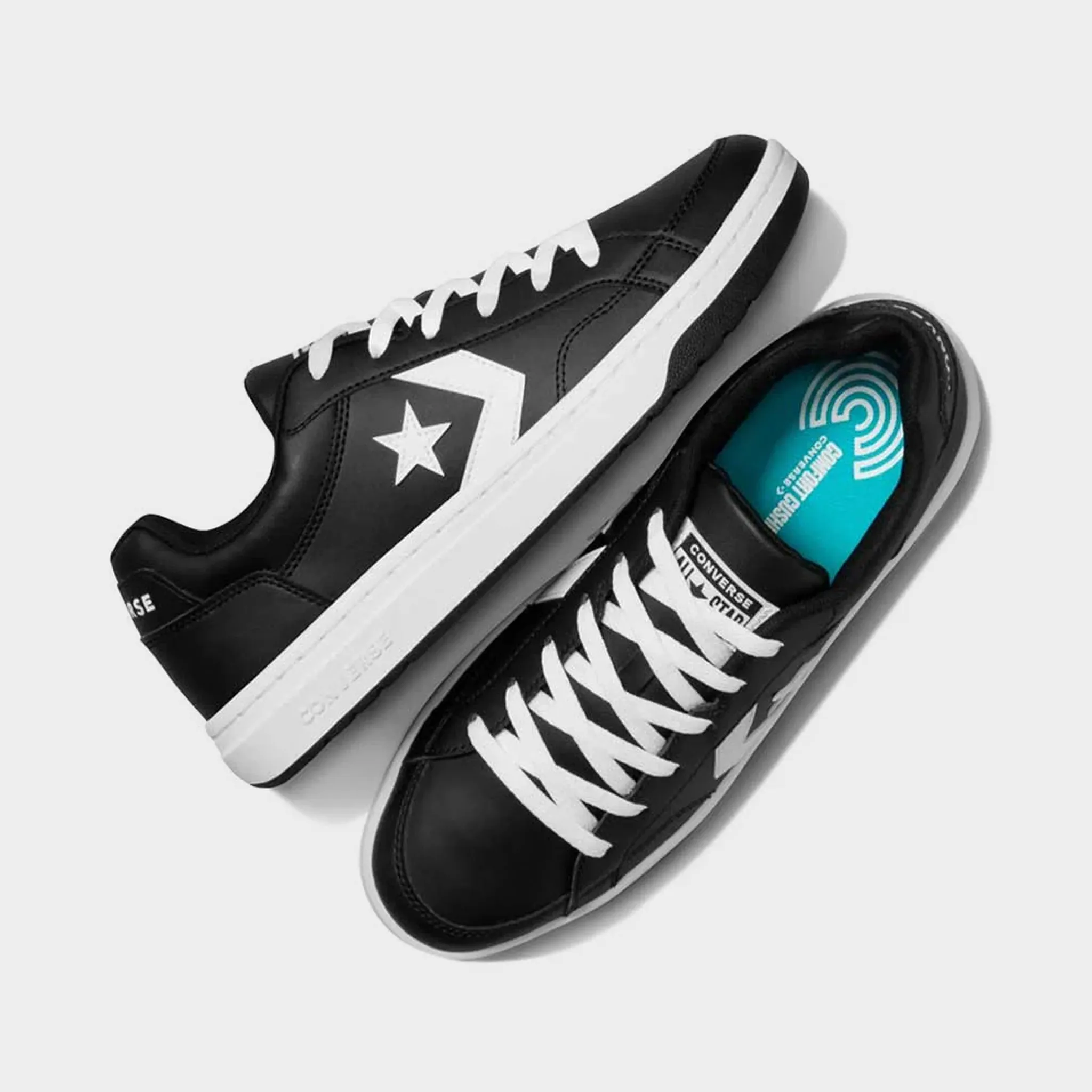 Converse Pro Leather Ox Black / White - White