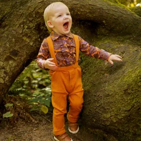cuffed suspender pant | spicy ginger | organic cotton wide rib