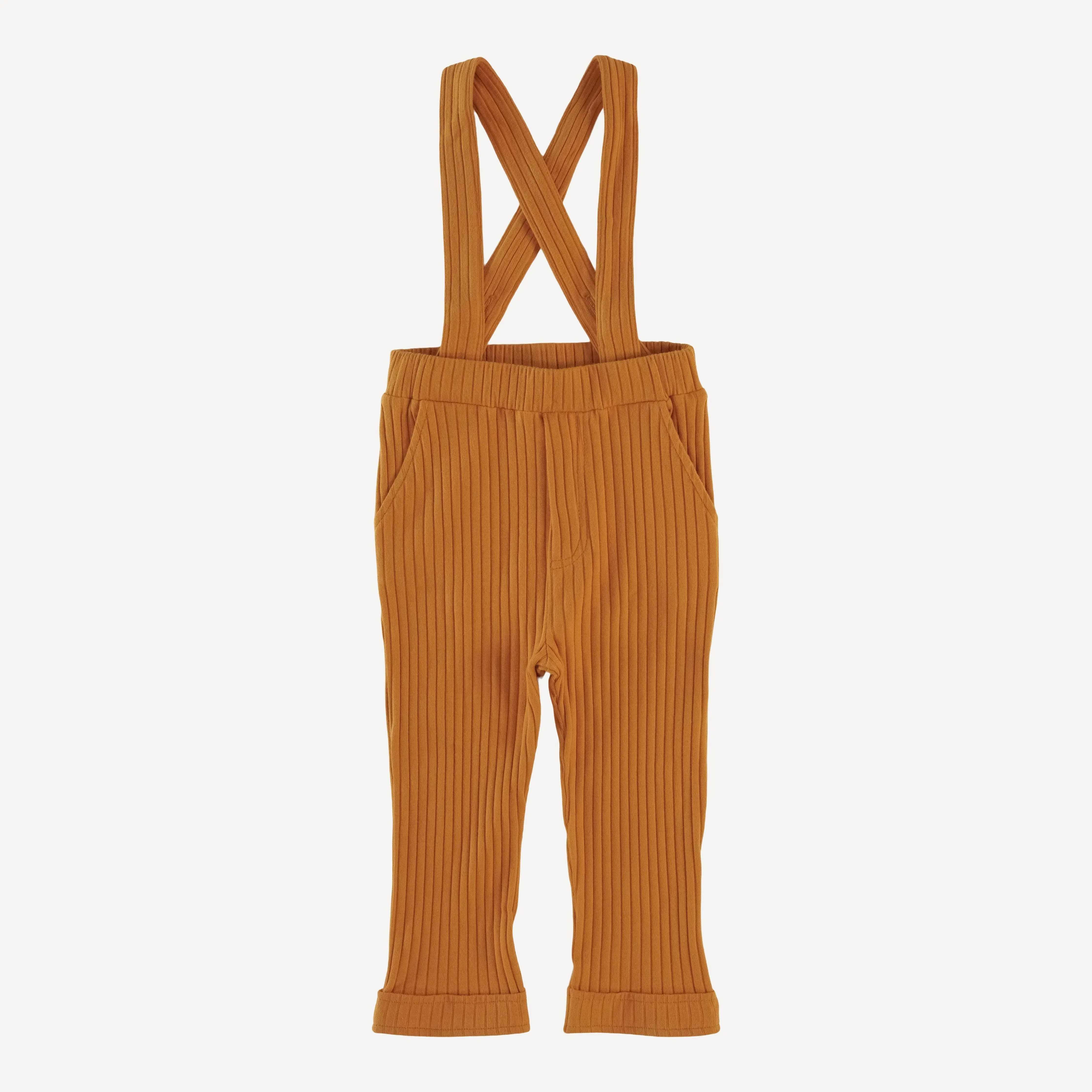 cuffed suspender pant | spicy ginger | organic cotton wide rib