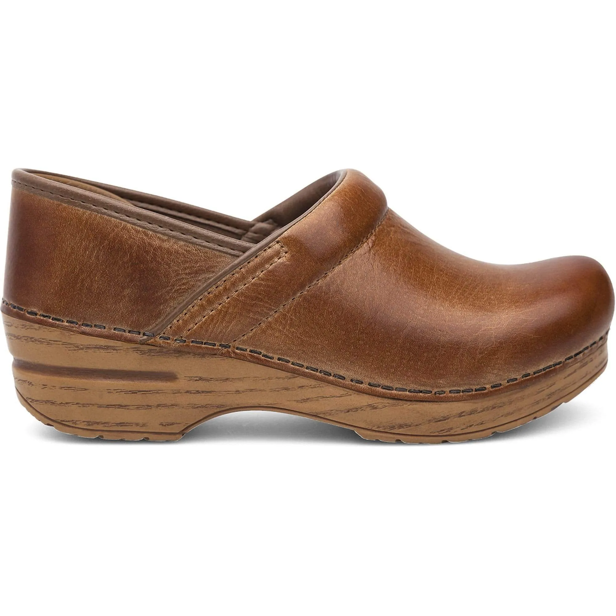 DANSKO WIDE Professional Honey Distressed Leather Clogs