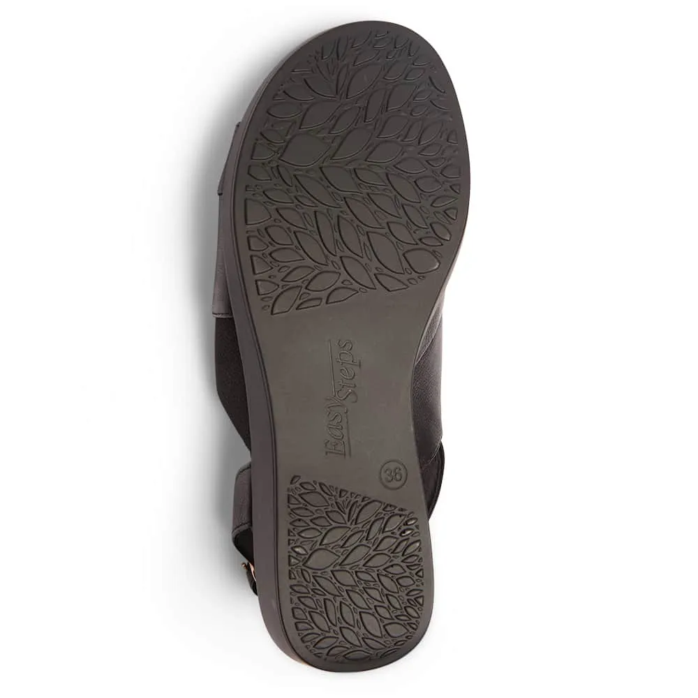 Eclipse Sandal in Black Leather