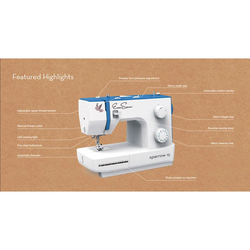 EverSewn Sparrow 15 - 32 Stitch Mechanical Sewing Machine