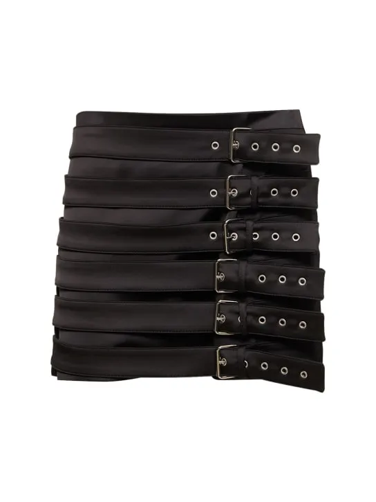 Giuseppe Di Morabito   Satin mini skirt w/ buckle straps 