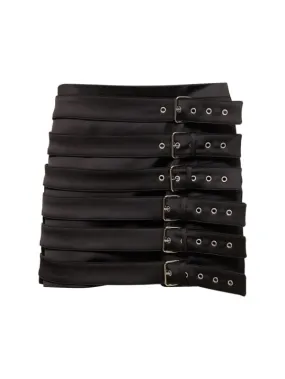 Giuseppe Di Morabito   Satin mini skirt w/ buckle straps 