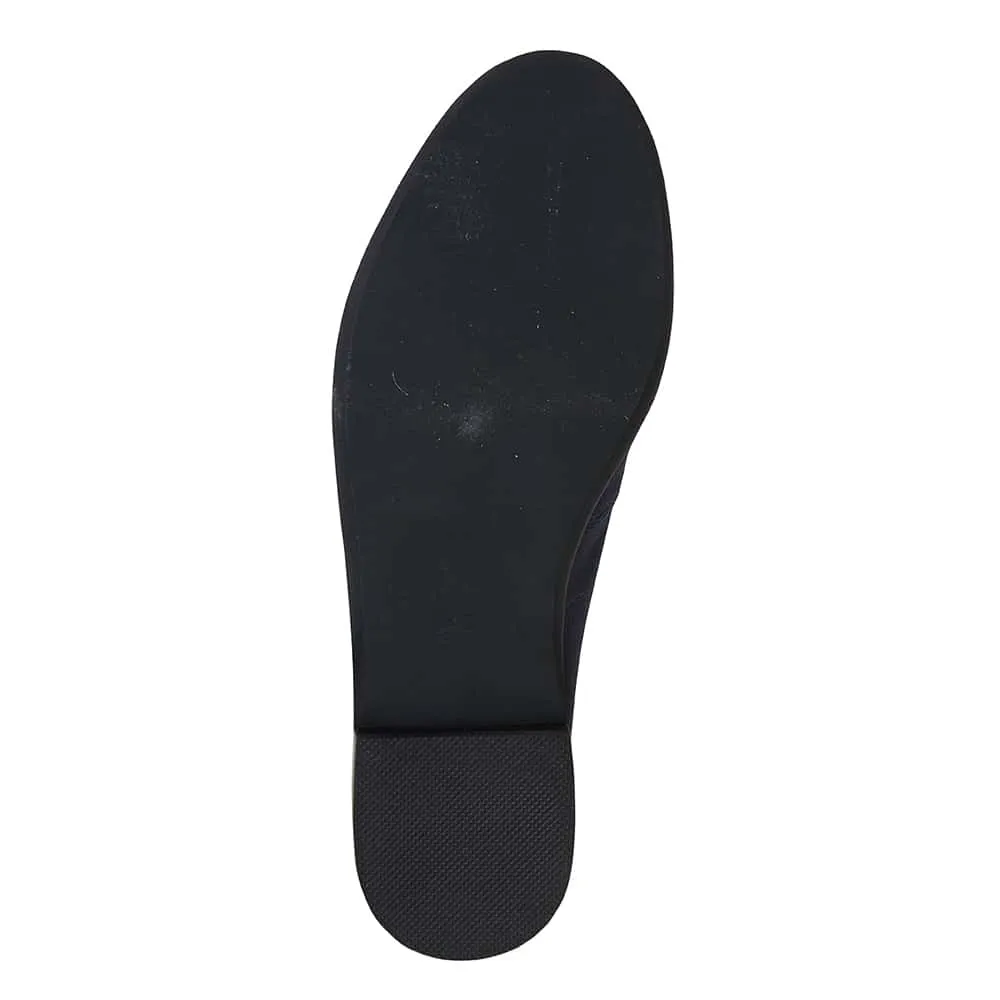 Kelly Flat in Navy Suede