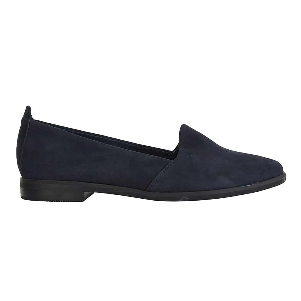 Kelly Flat in Navy Suede