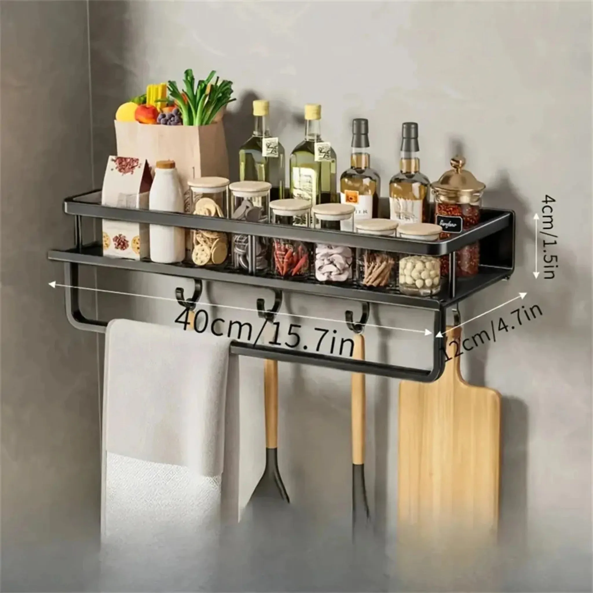 Kitchen Organization Wall Rack | Multi-Functional Storage Solution