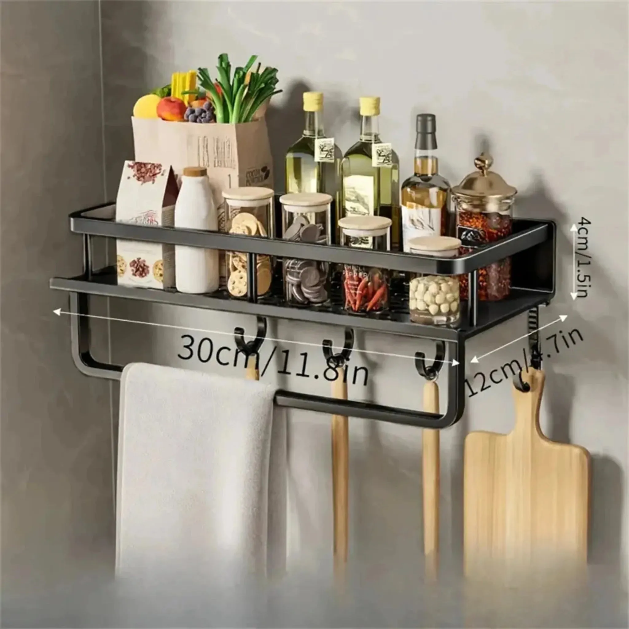 Kitchen Organization Wall Rack | Multi-Functional Storage Solution