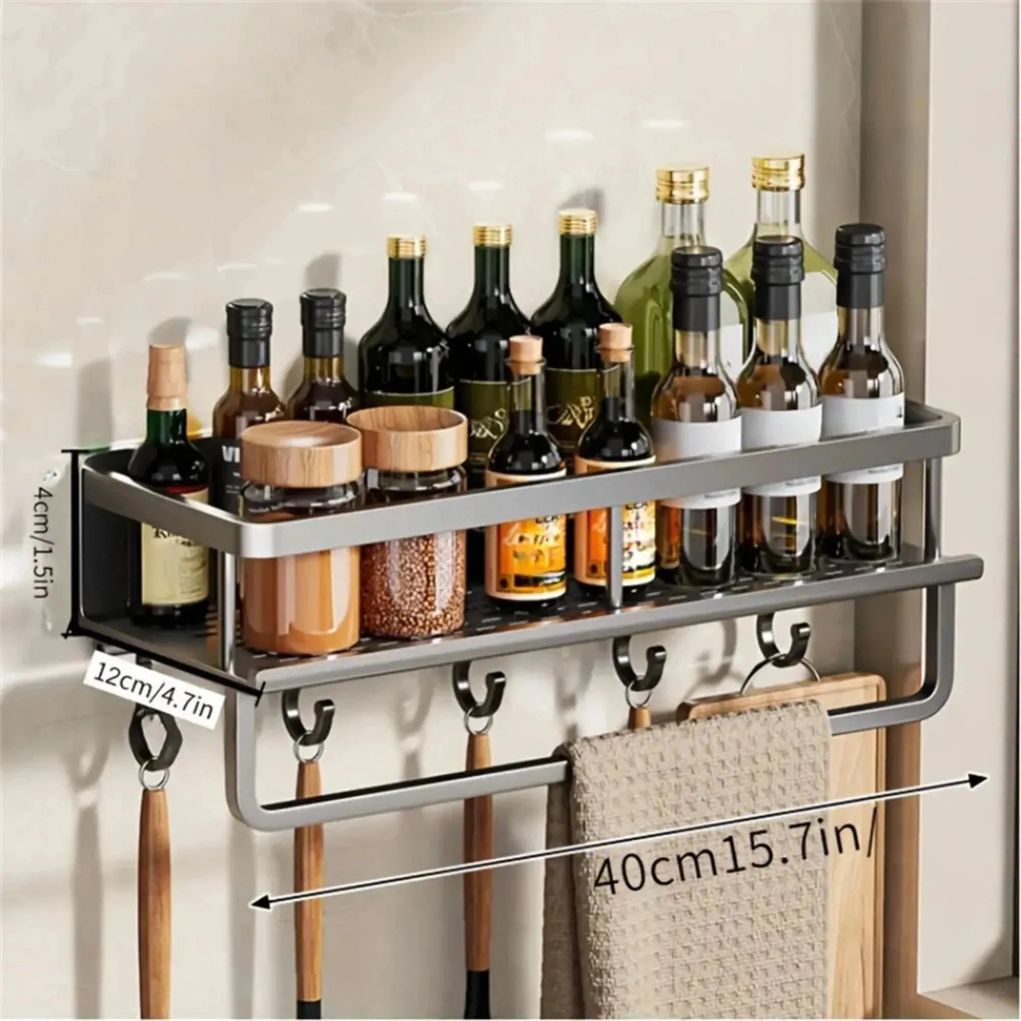 Kitchen Organization Wall Rack | Multi-Functional Storage Solution